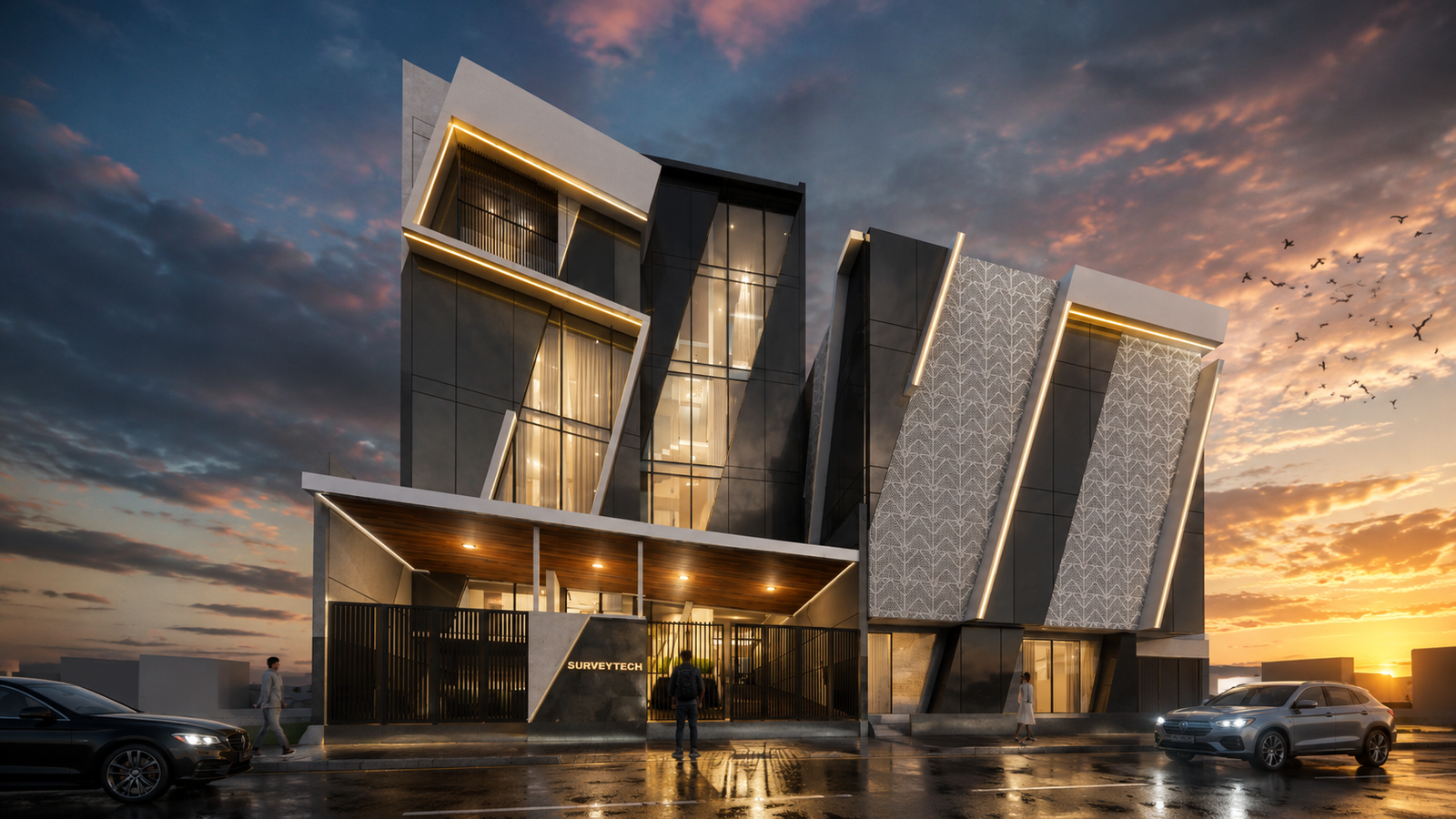 The Slanted Building — Perspective Render