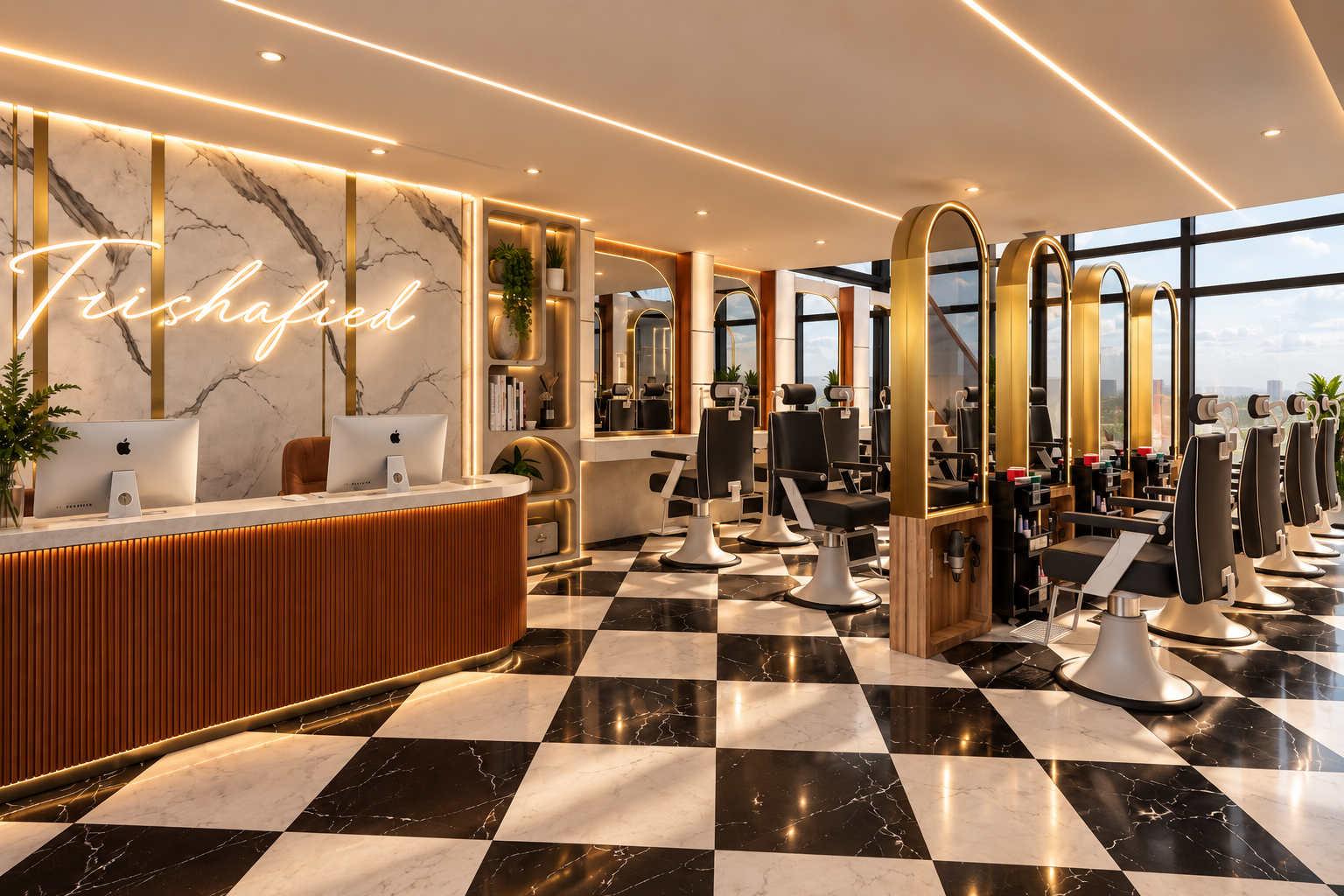 Trishafied Luxe Salon — Perspective Render