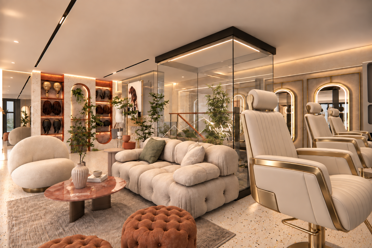 Trishafied Luxe Salon — Mezzanine Styling Stations